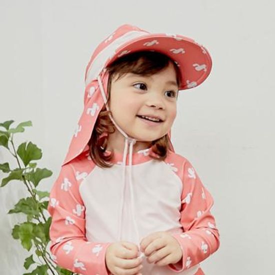 유아 키즈 물놀이 수영모자 썬햇 선인장 플랩캡