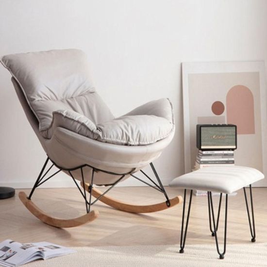 1인 편한 등받이 흔들의자 소파 안락의자+발받침대