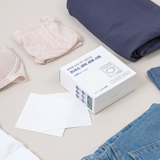 리서스 빨래 종이세제 일회용 세탁시트 40매, 3개