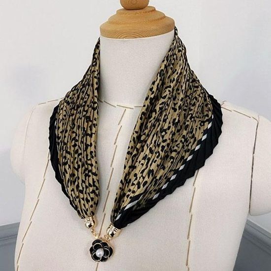 [애슬릿]진주 장미 자석링 주름 미니 쁘띠 스카프