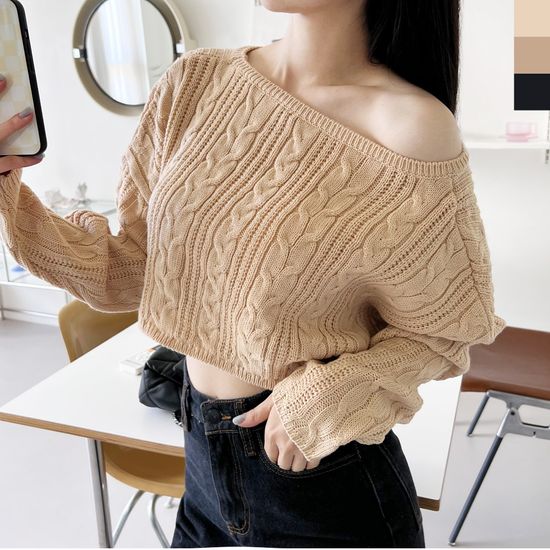 CAT 1019 여자 레이어드해도 예쁜크롭니트