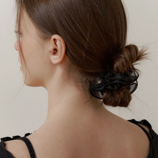 [입점특가] KINDABABY romantic mesh lace scrunch(black)