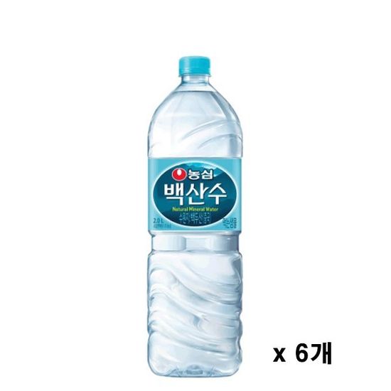 농심 백산수 2L x 6개 생수 물 먹는샘물 2리터