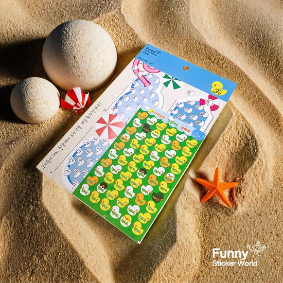 퍼니스티커 75-03 칭찬스타커판 오리 아트지 차일드