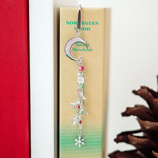 써지컬스틸 겨울 사슴뿔 책갈피 금속 북마크