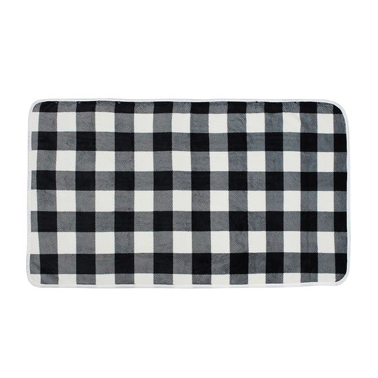 [홈앤시스]체크 똑딱이 망토 담요(80x140cm) (블랙)