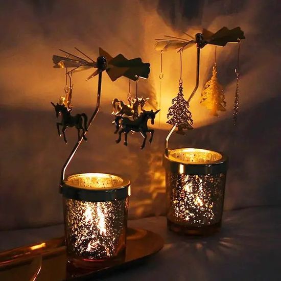 초를 켜면 회전하는 캔들 홀더