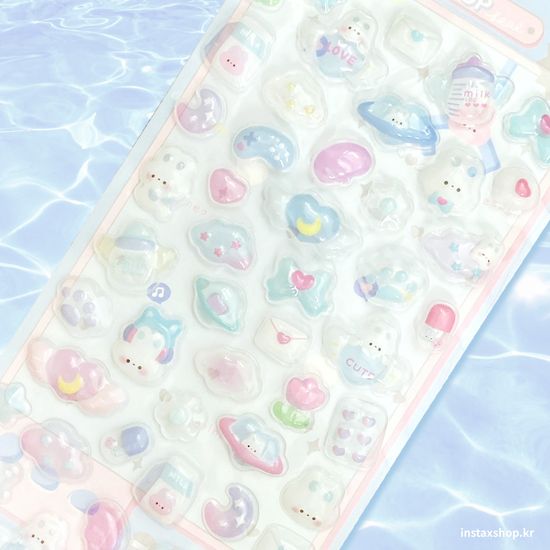 인스탁스 3D 입체 스티커 투명 케이스 다꾸 폰꾸