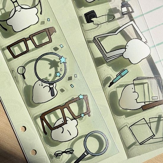 책 드로잉 투명스티커