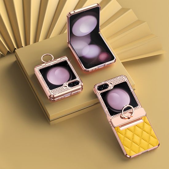 갤럭시 z플립 3 4 5 6 골드 링 큐빅 힌지 커버 케이스