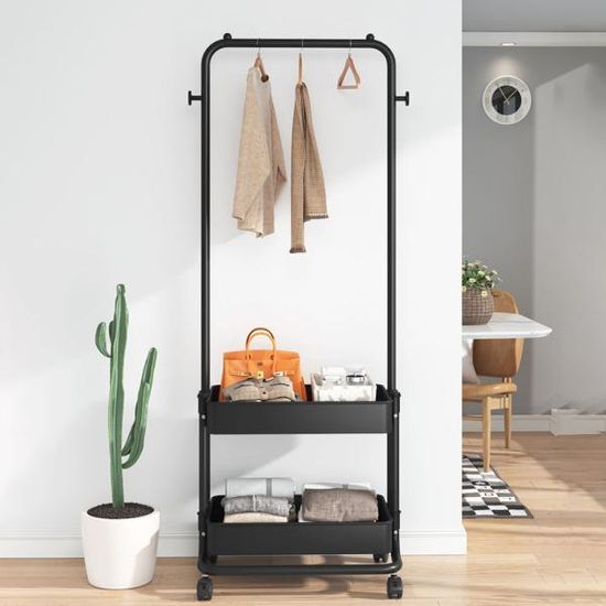 행거 옷걸이 의류 수납 선반 유아 바퀴 이동식 S410-O