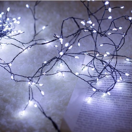 LED 지네 전구 200구 세트 (화이트 6m - 콘센트형)