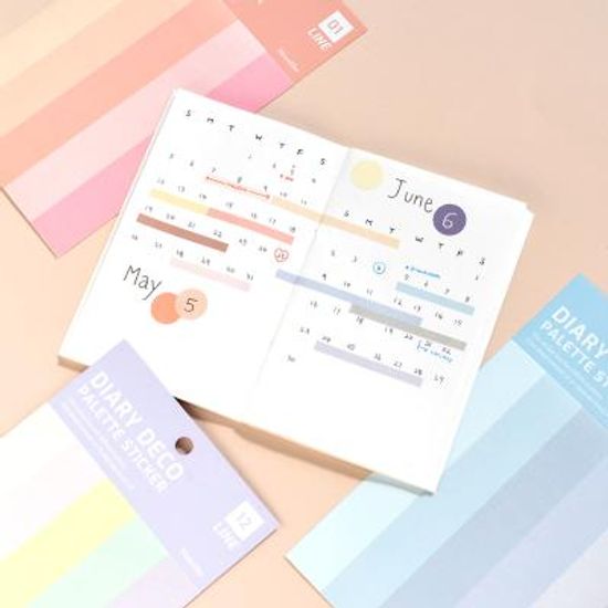 다이어리 데코 팔레트 라인 스티커 12종