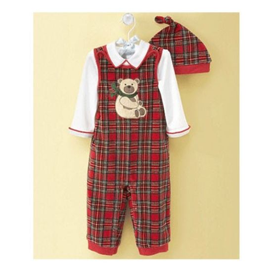 Baby Holiday Plaid Overall Set 820110(6-9개월