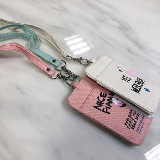 플라밍고 목걸이형 카드케이스