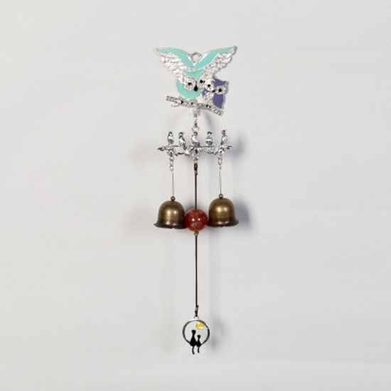 엔틱메탈 큐빅 부엉이 연인  2벨 문종 도어벨-은도금