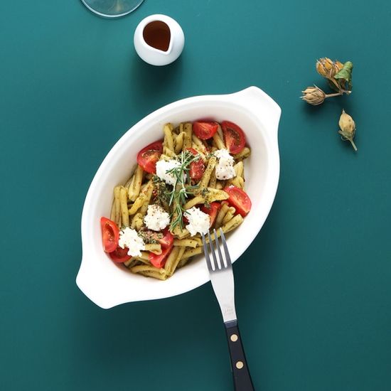 시라쿠스 뉴욕 화이트 손잡이 타원볼, 샐러드볼 25cm