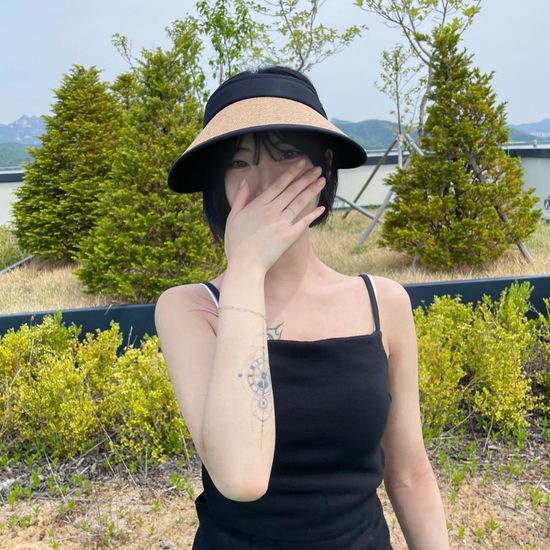 라탄 자외선 썬캡 모자 햇빛 가리개 챙 넓은 여름