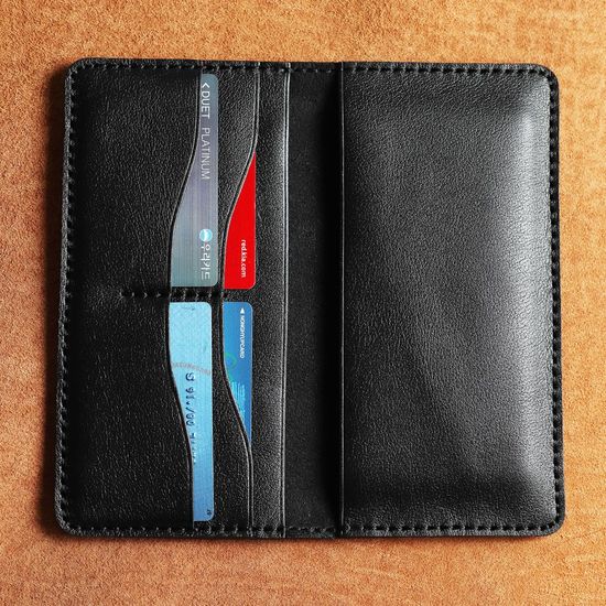 가죽 핸드폰 지갑 시크블랙 장지갑(WFE078B)