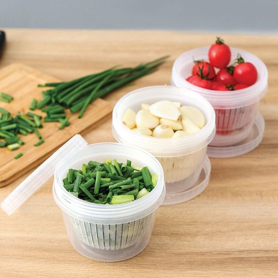 원형 과일 야채 보관 채반 밀폐 용기(W88DDBF)