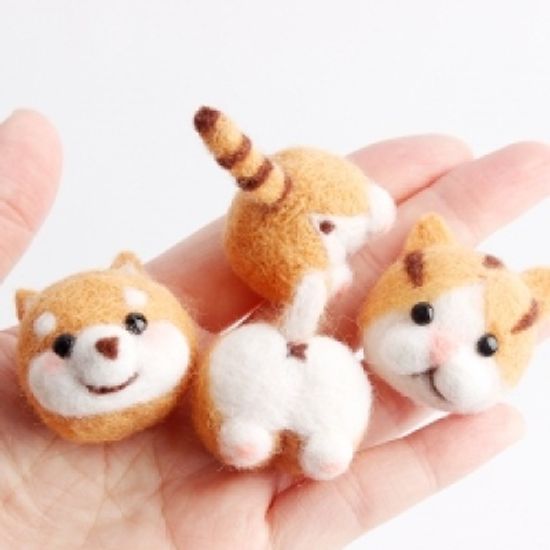 양모 DIY 니들펠트 마그넷 만들기 강아지 고양이