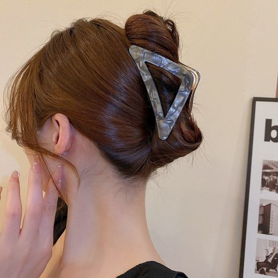 빅사이즈 오로라 자개 트라이앵글 헤어 집게핀 머리핀