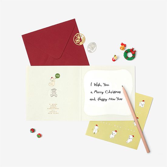 크리스마스 따뜻한 인사 북마크 카드