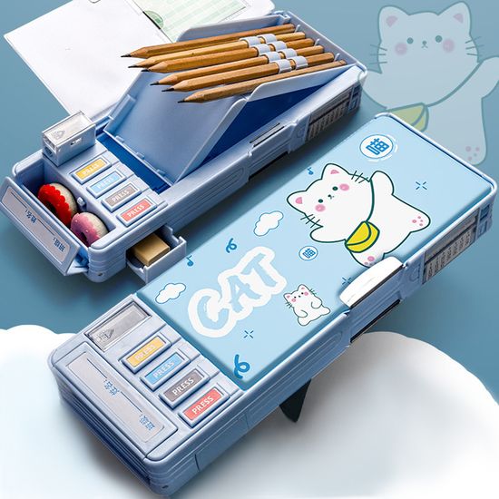 특이한 다기능 귀여운 캐릭터 세우는 대용량 사각필통