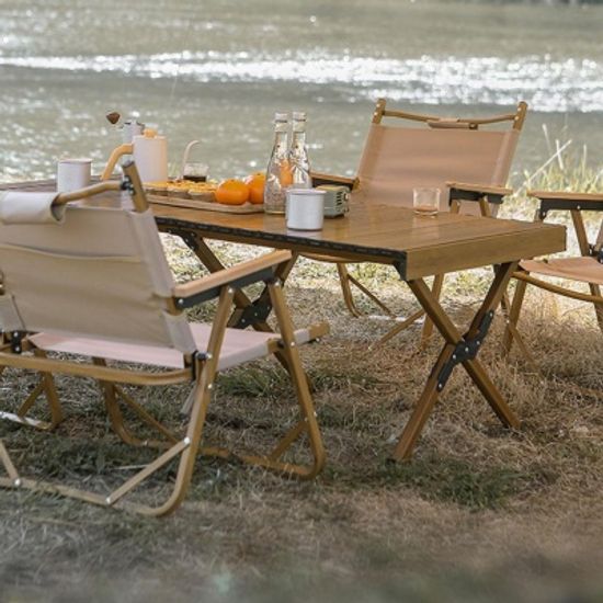 캠핑 접이식 월넛컬러 대형 롤테이블120cm+파우치증정