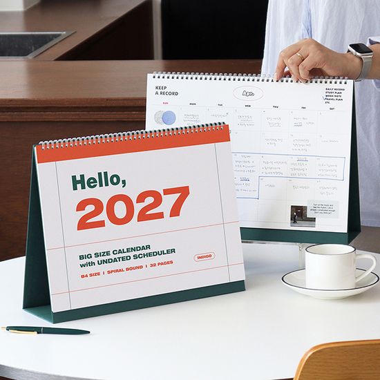 2027 기본 대형 B4 탁상 달력 (회사 데스크 캘린더)