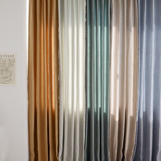 스트로우 투톤 방염 암막커튼 기본핀형 5color