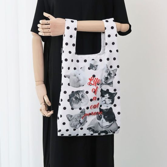 고양이 접이식 장바구니 에코백 3size