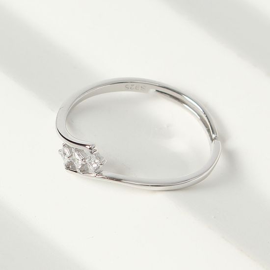 [비쥬홀릭] 실버925 백금도금 별총총 큐빅 은반지