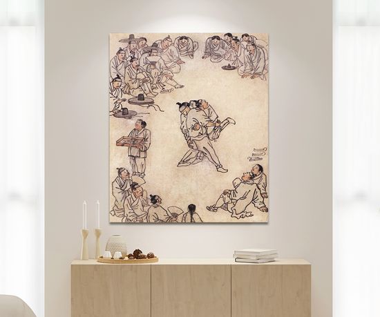 김홍도 그림 민화 씨름 서당 풍수 거실 인테리어 액자