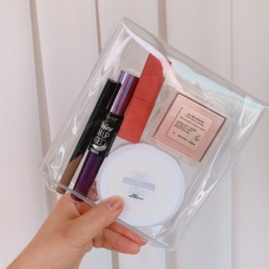 PVC 투명 펜슬케이스 클리어 다용도 필통 파우치 2종