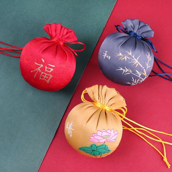 전통 미니 복주머니 붉은색 8X9.5cm(WC99585)