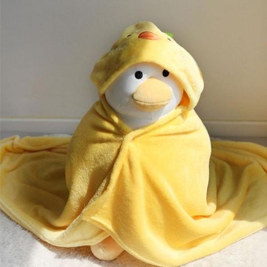 오리 후드 망토 담요 캐릭터 단추 담요