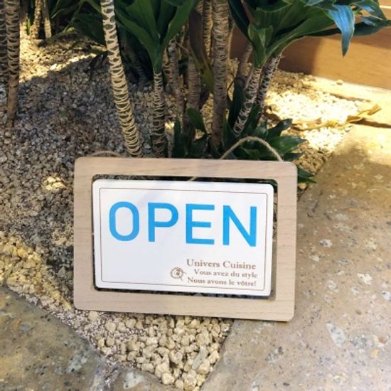 블루라벨 우드 엣지 오픈 사인보드