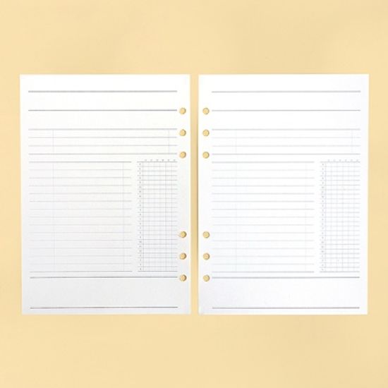 워너디스 A5 6공 스터디 리필 속지 내지_타임트래커