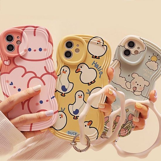 갤럭시 s24 울트라 플러스 캐릭터 스트랩 물결 케이스