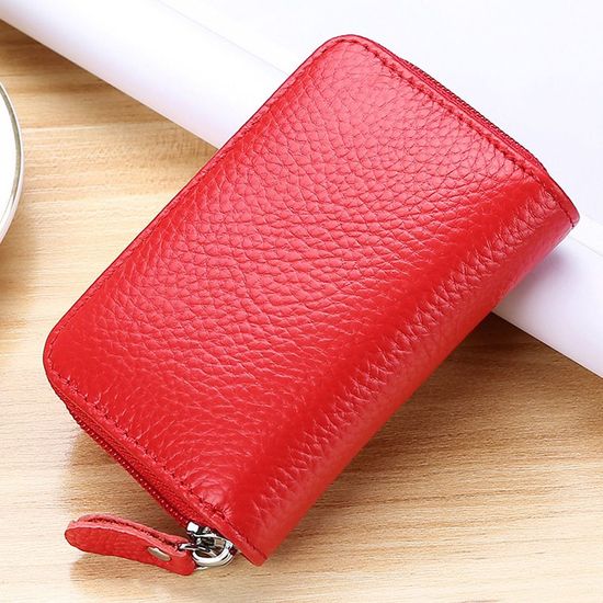 루시 소가죽 카드지갑(레드) 가죽 명함지갑(WBDF2F3)