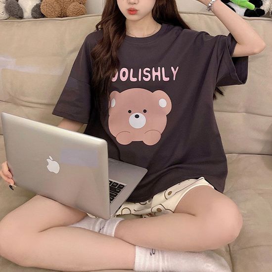 초코베어세트 여성 여름잠옷 홈웨어 파자마(WE6E40C)