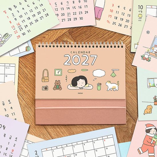 2027 일상 탁상 달력 (감성 일러스트 데스크 캘린더)