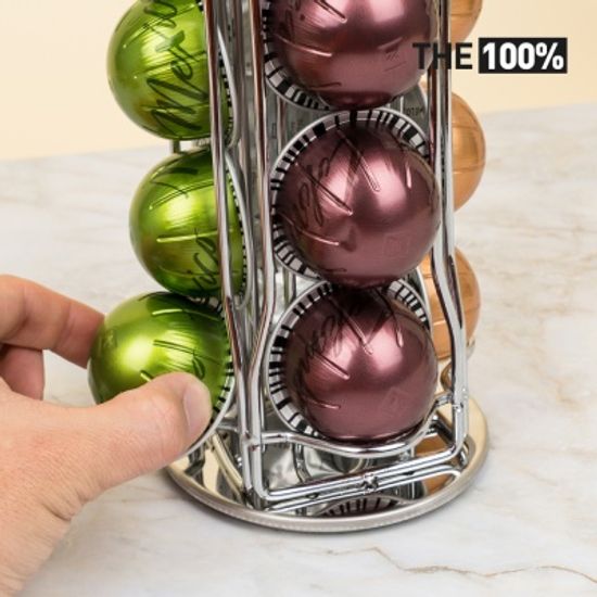 THE100% 버츄오 호환 캡슐커피 보관함 십자형 회전타워 20구 홀더 거치대