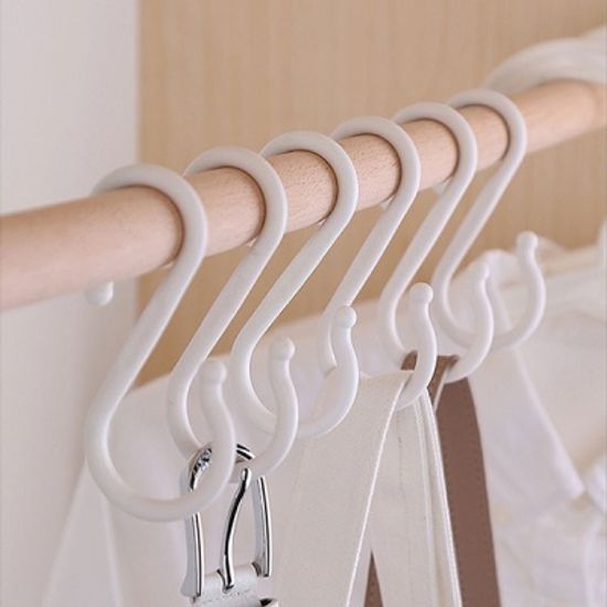 화이트 S고리 다용도걸이 4p세트 2size