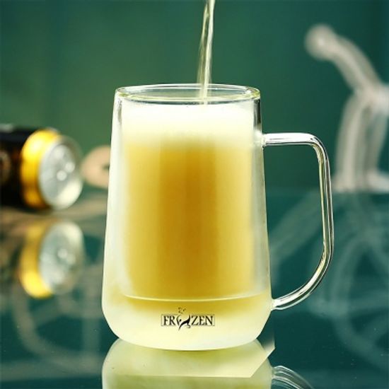 프러즌 이중유리 맥주잔/손잡이 유리잔 보냉 유리컵