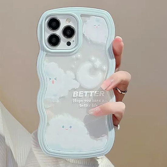 갤럭시a시리즈 감성 달 구름 디자인 스킨 물결 케이스