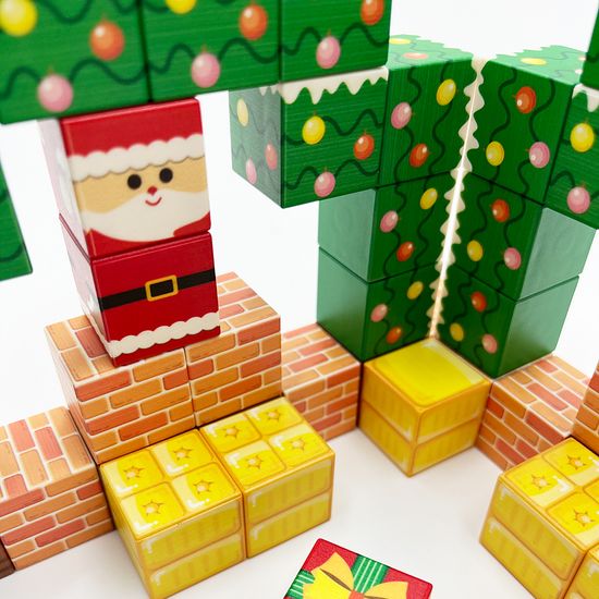 와이드맥 STEAM 크리스마스 자석 블럭 큐브 장난감 