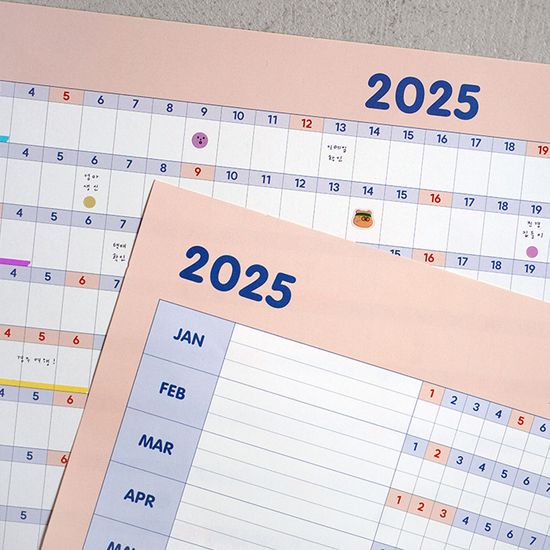 2025년 작심일년 습관 달력 포스터 벽달력