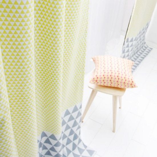 [정사이즈특가]옐로 깨알삼각 암막커튼 100*230cm